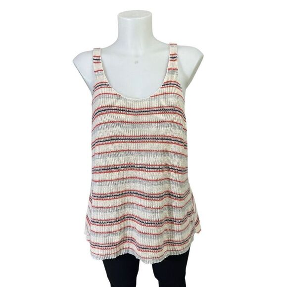Free People Tops - Free People Striped Sleeveless Knit top Plunging neckline square back‎ sz L